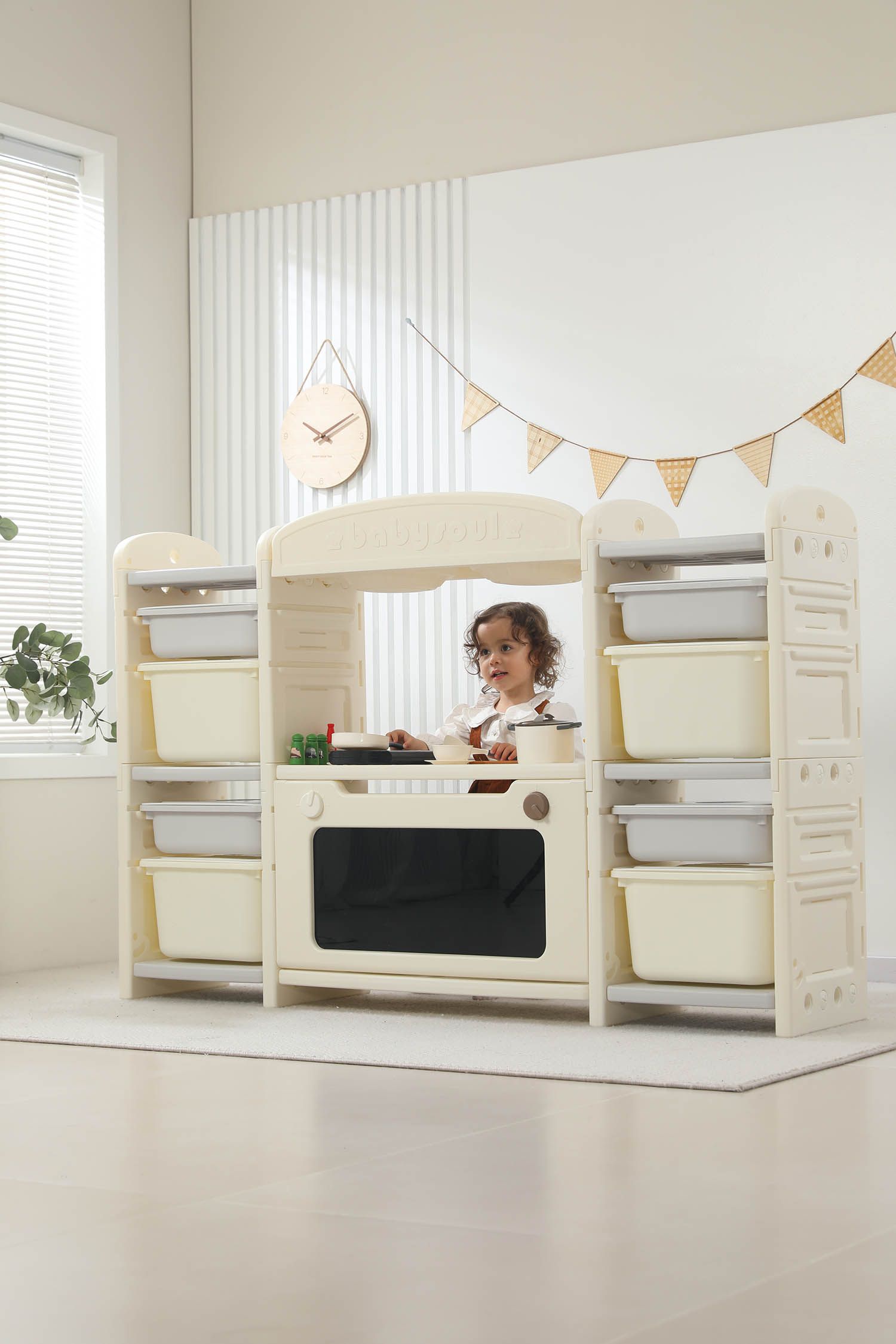 Кухня детская UNIX Kids Cook & Store 8 Grey PKTNC&S8GRY 48 элементов