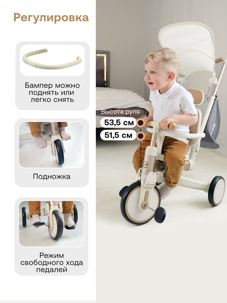Велосипед трехколесный Lecoco S3Max beige