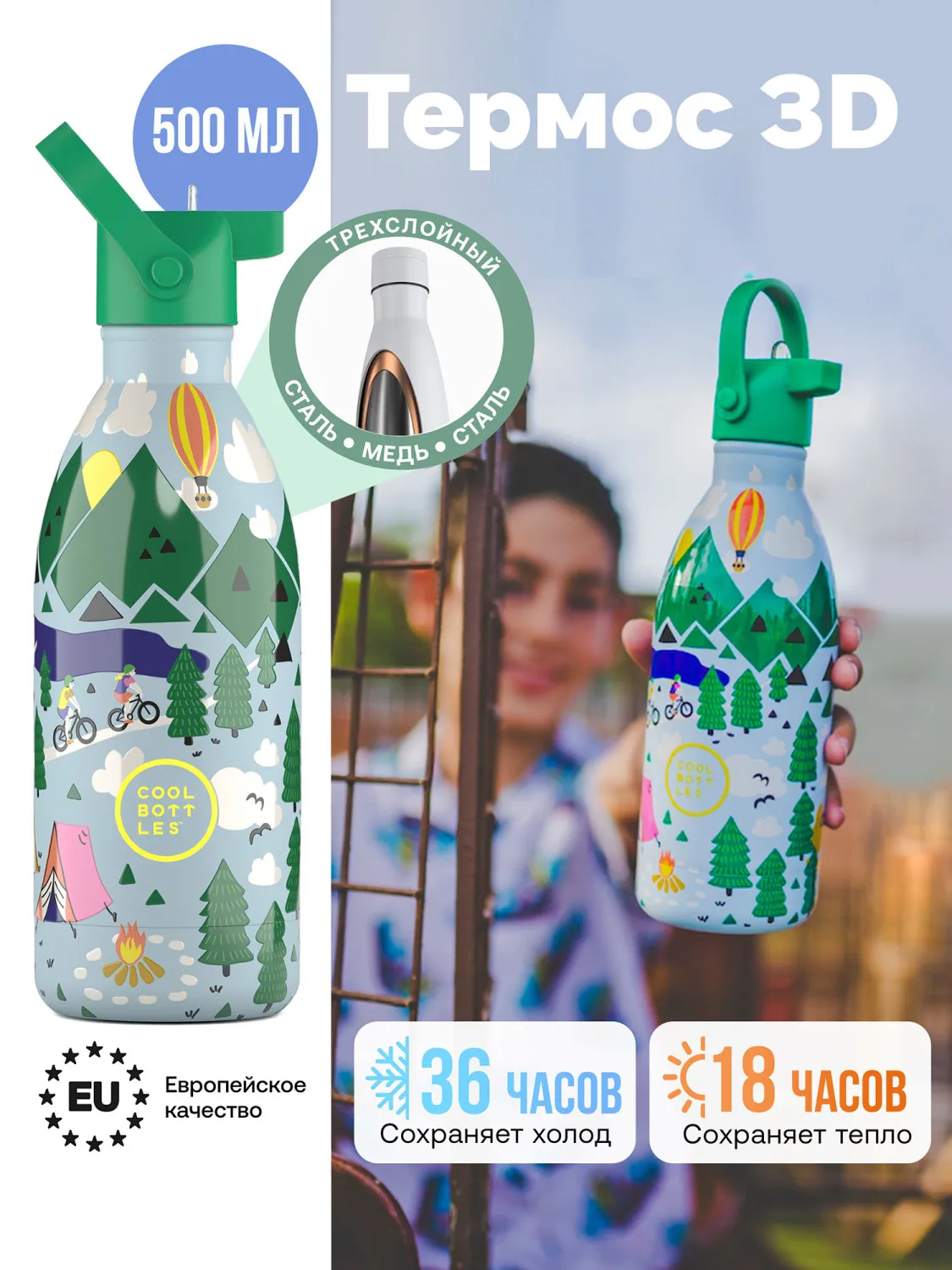 Термос–термобутылка Cool Bottles Kids 500мл