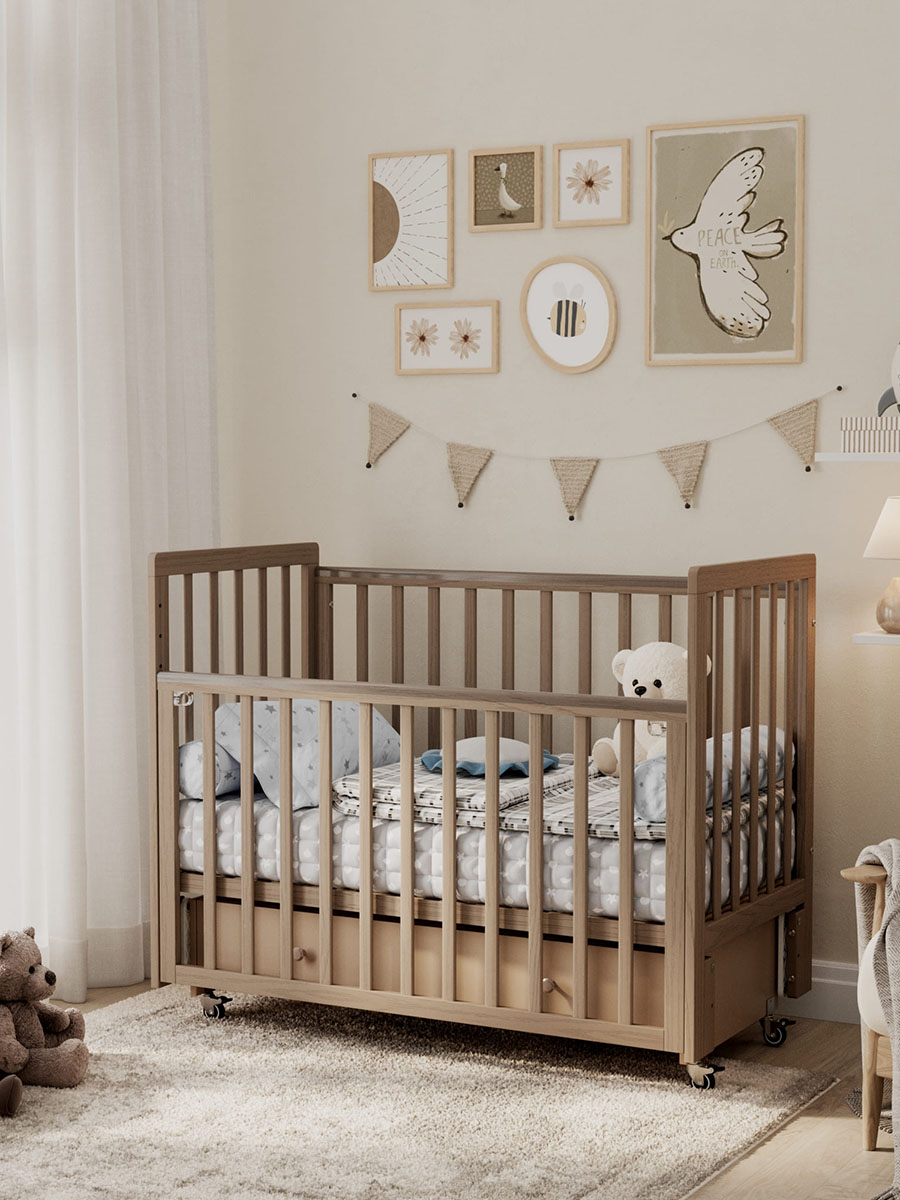 Кровать ANTEMI Classic Sleep Premium 120х60 с ящиком-маятником