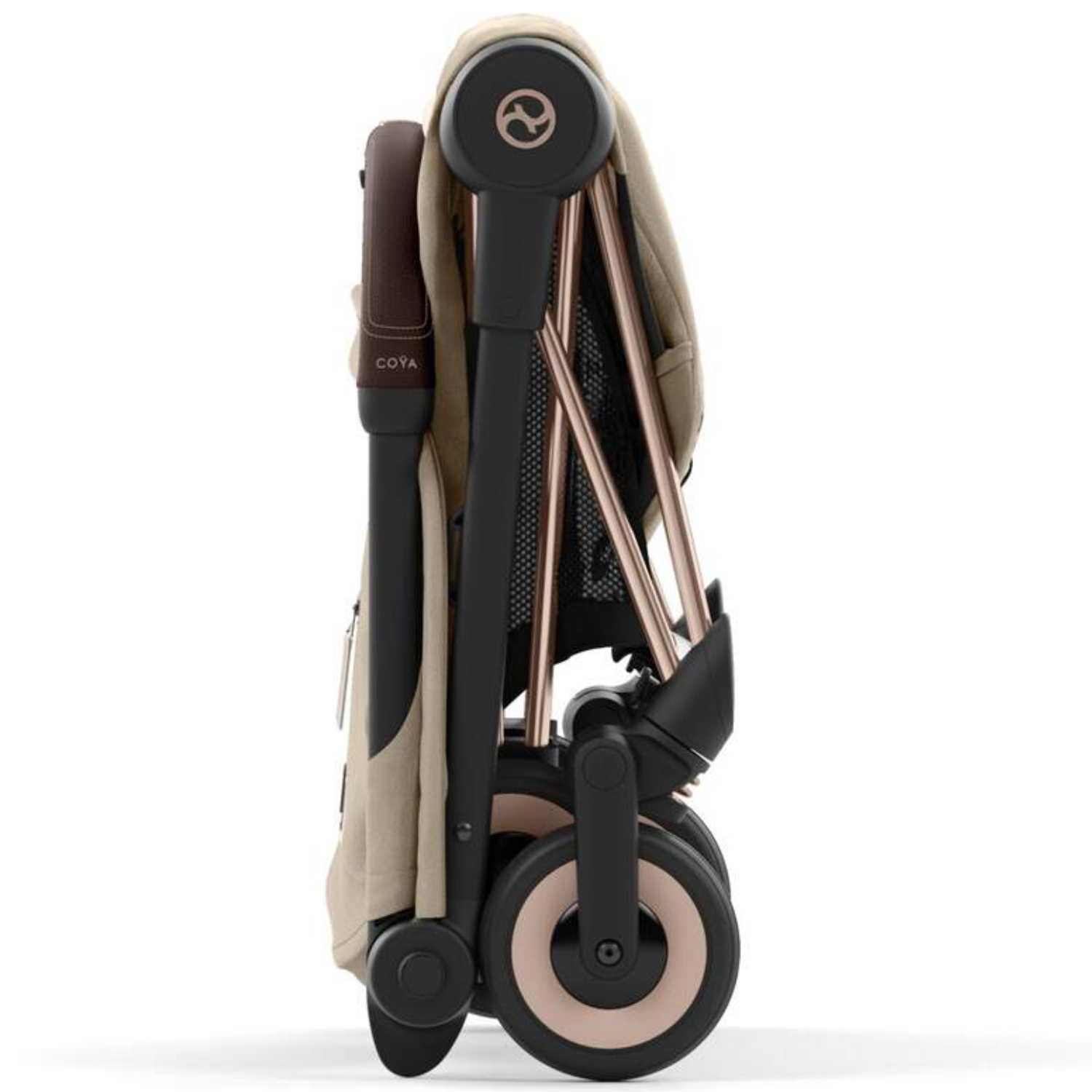 Коляска прогулочная Cybex Coya шасси Rosegold с дождевиком и бампером
