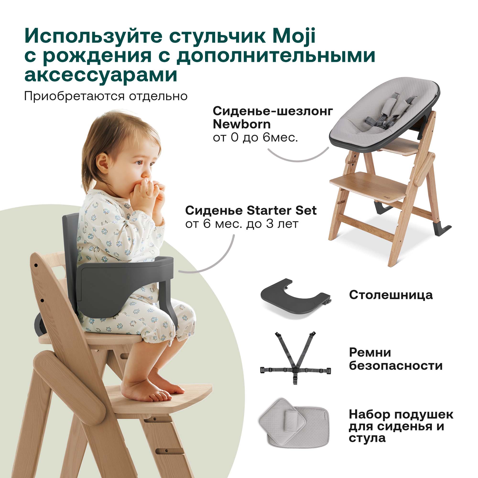 Растущий стульчик для кормления Moji by ABC-Design Yippy Trunk