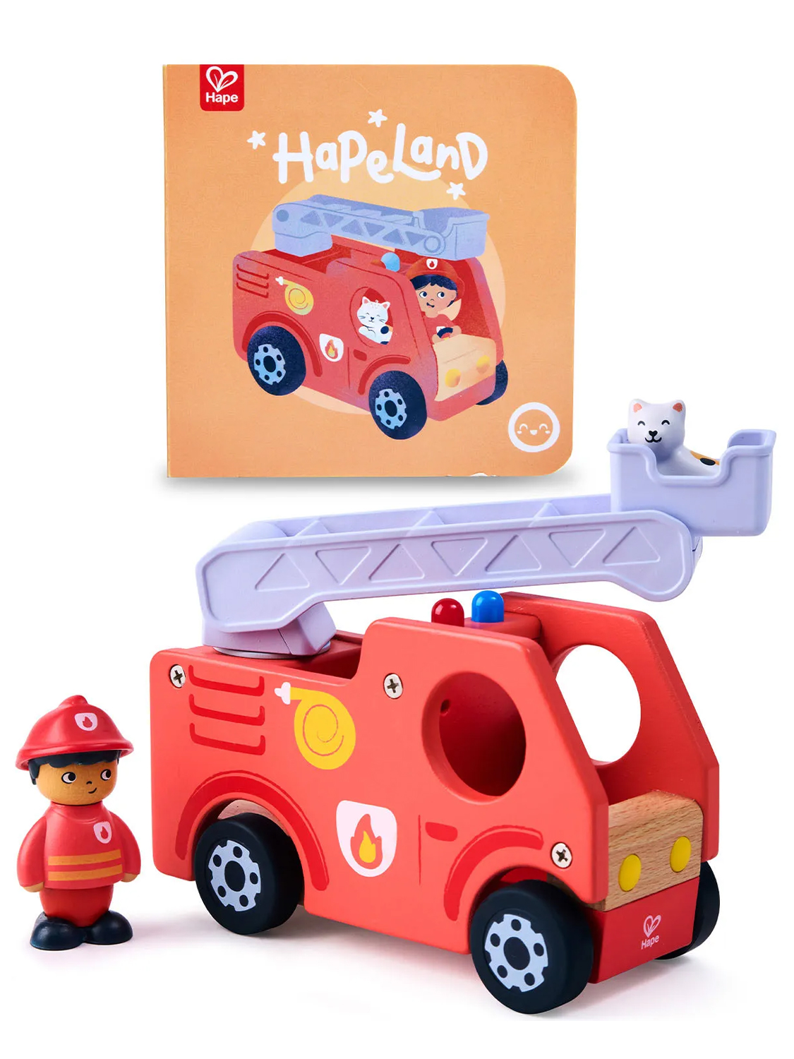 Набор игровой HAPE «Пожарная машина» (детская иллюстрированная книга Hape Land) E3440_HP
