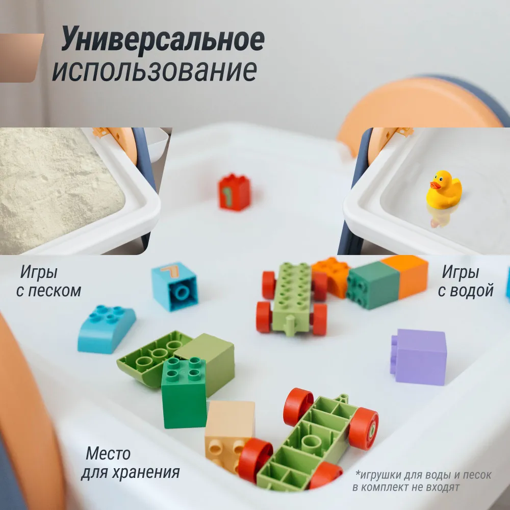 Стол со стульчиком 4 в 1 детский развивающий UNIX Kids Yellow PPT4IN1YEL