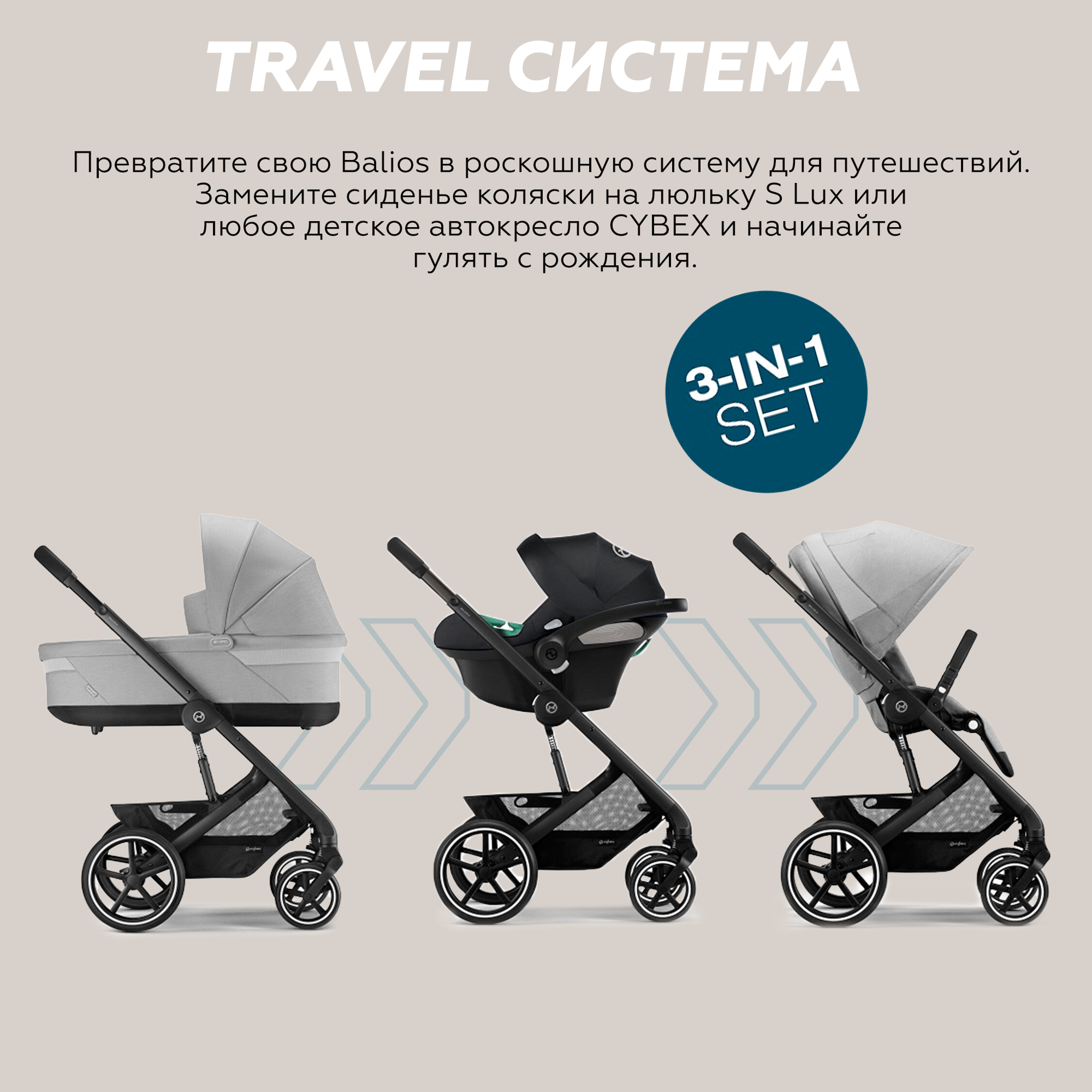 Коляска 3 в 1 Cybex Balios S Lux