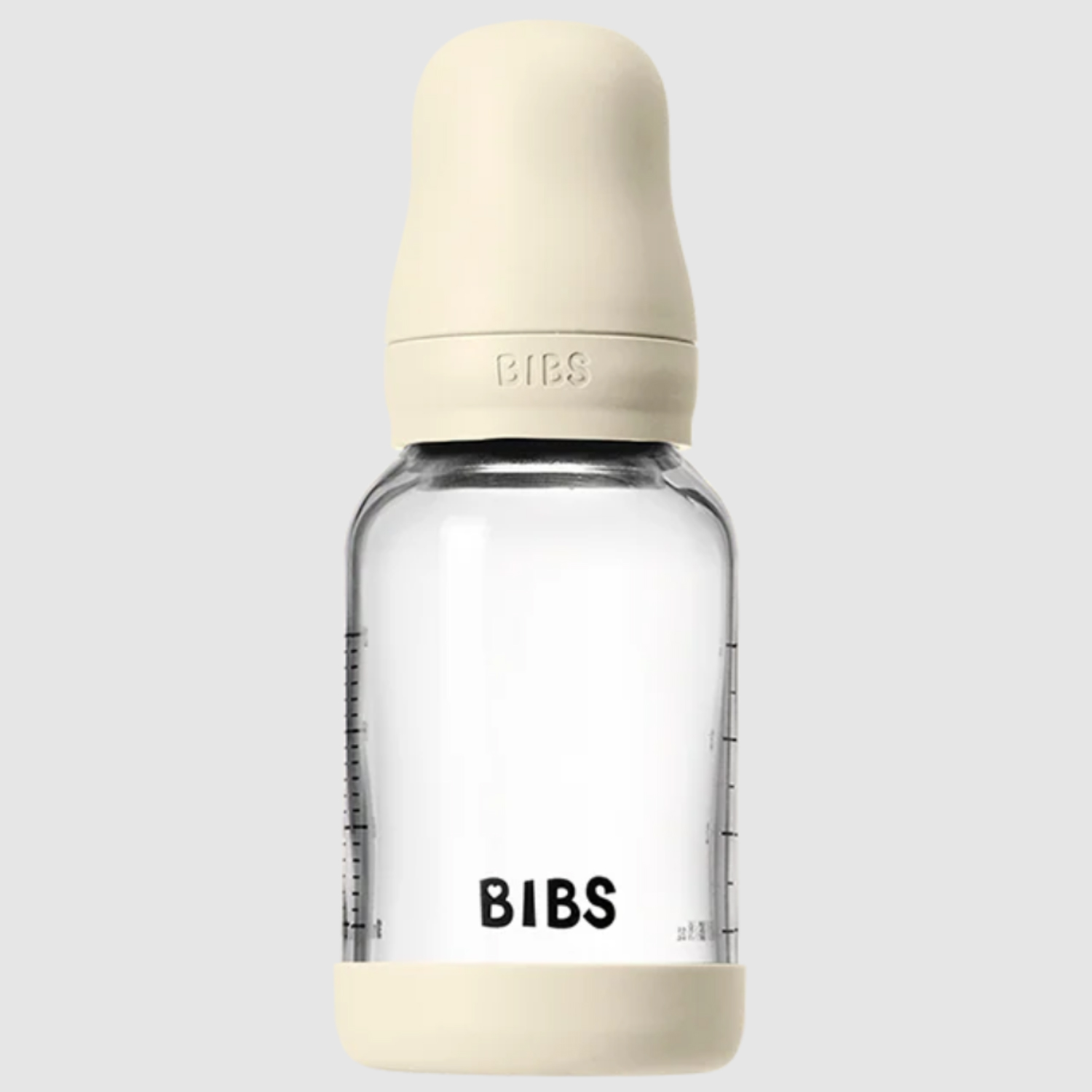 Бутылочка BIBS стеклянная для кормления с латексной соской медленный поток 120 мл