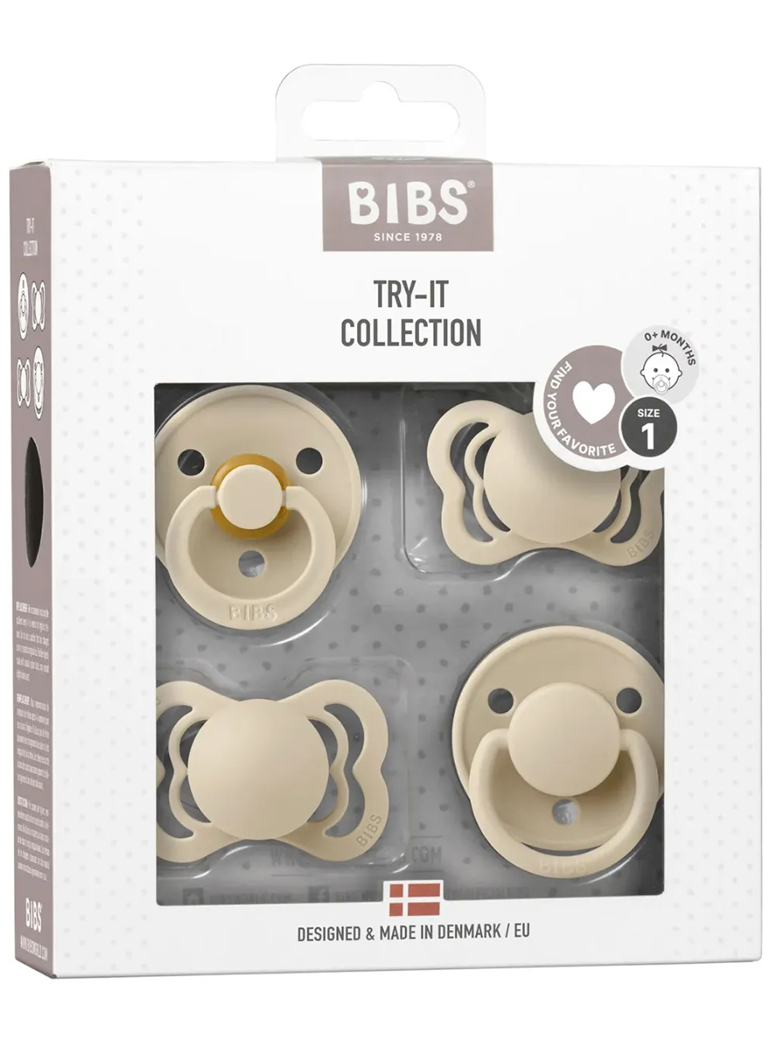 Набор пустышек BIBS Try-it, 4 шт., 0+ мес
