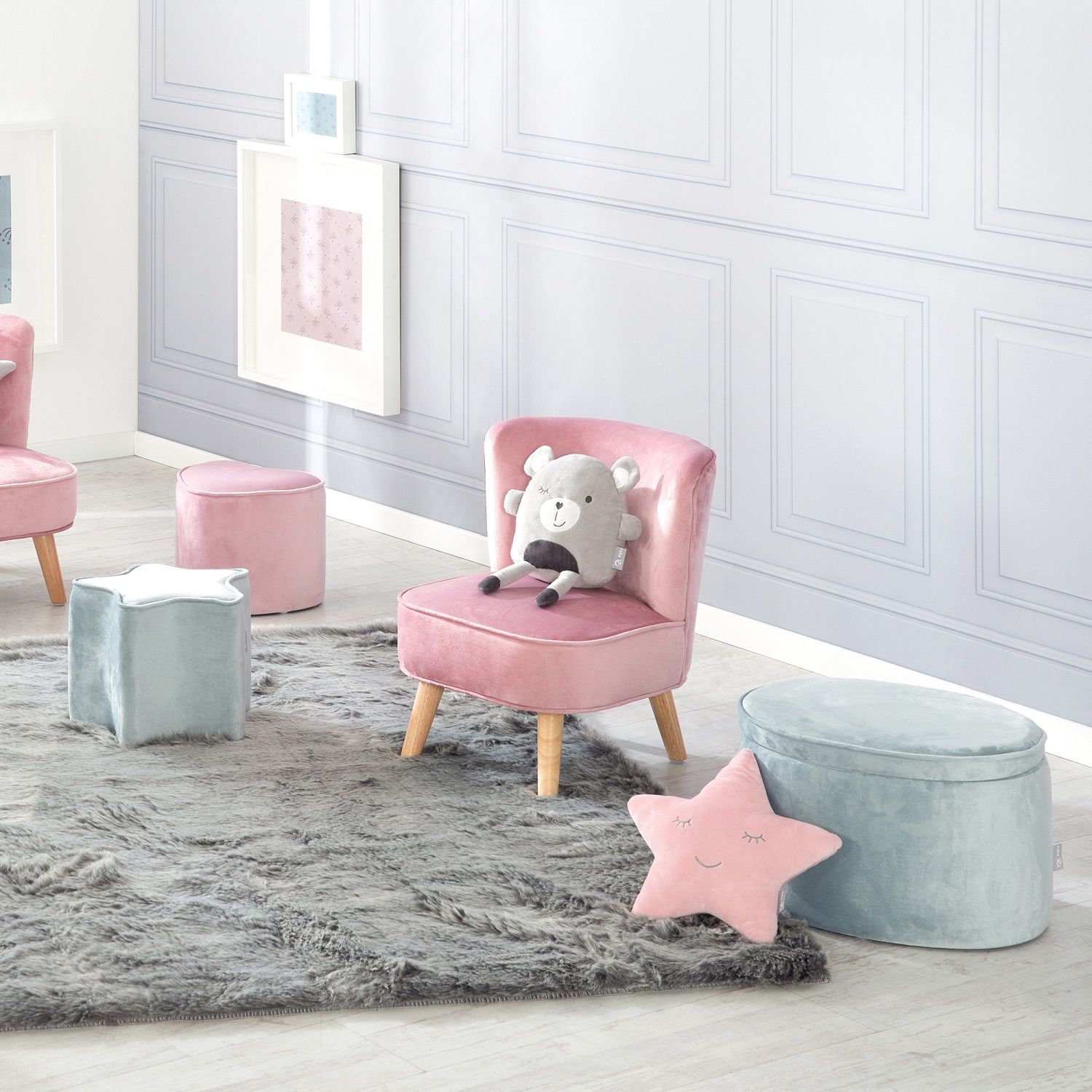 Детский велюровый овальный пуфик Roba Lil Sofa