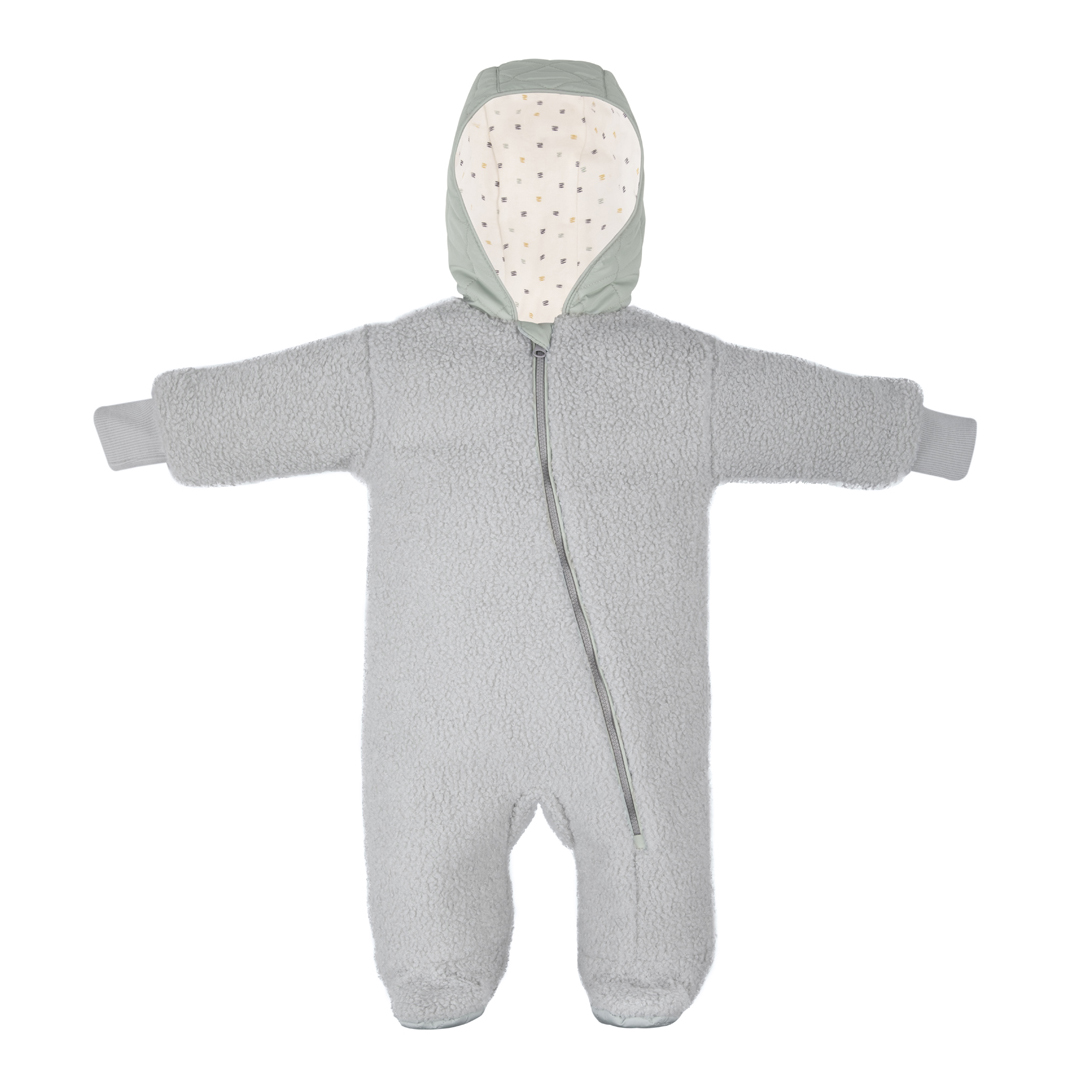 Комбинезон детский утепленный Mansita Teddy цвет фисташково-серый