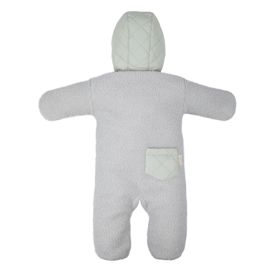 Комбинезон детский утепленный Mansita Teddy цвет фисташково-серый