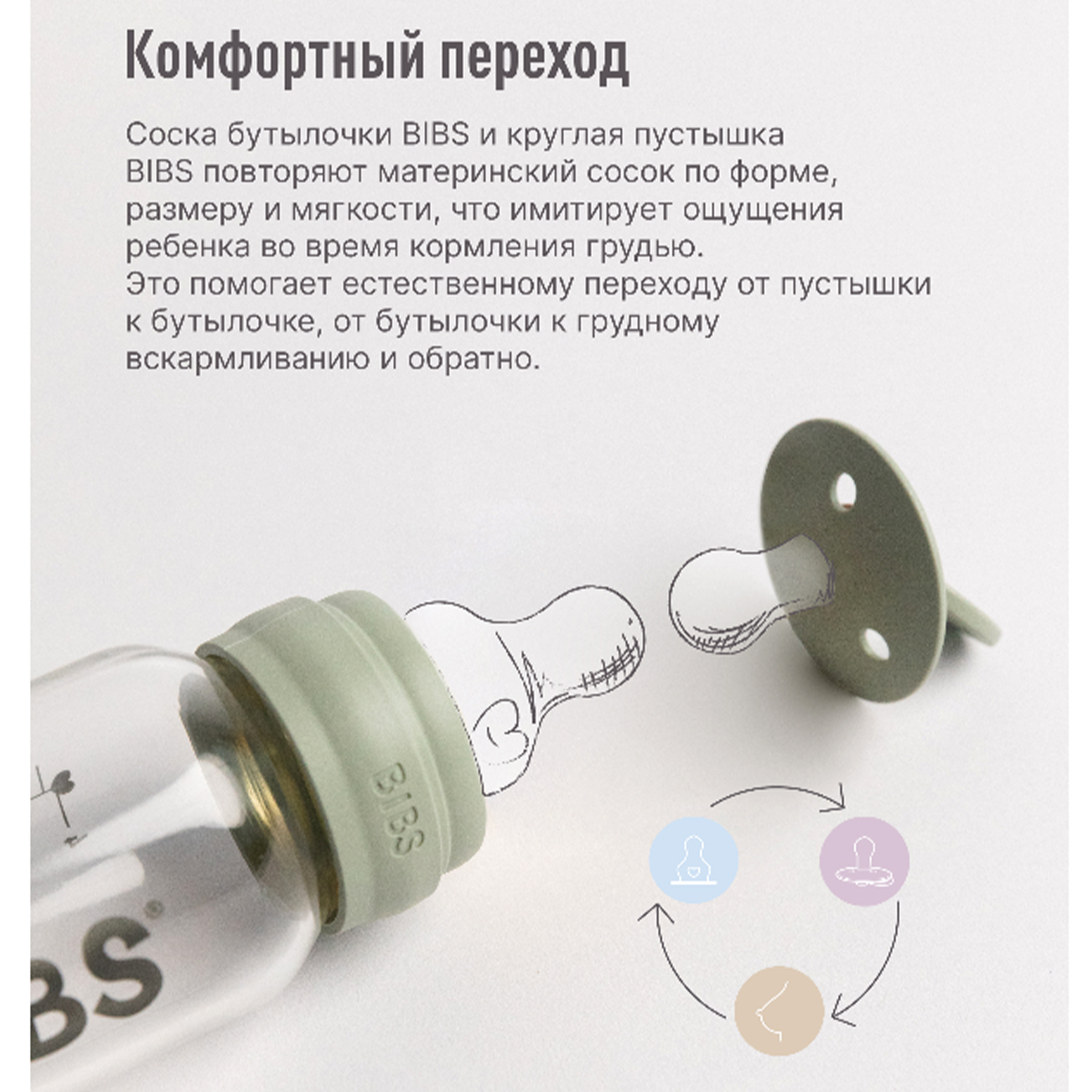 Соска BIBS силиконовая для бутылочки быстрый поток - 2 шт