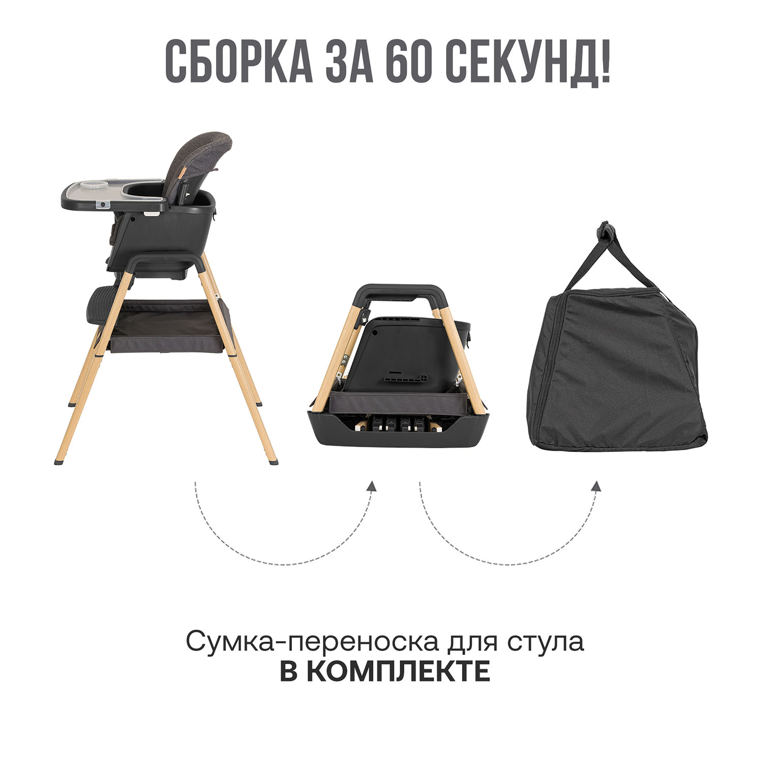Набор: Стульчик Tutti Bambini NOVA Complete + Качели Fiorellino mint BSN001