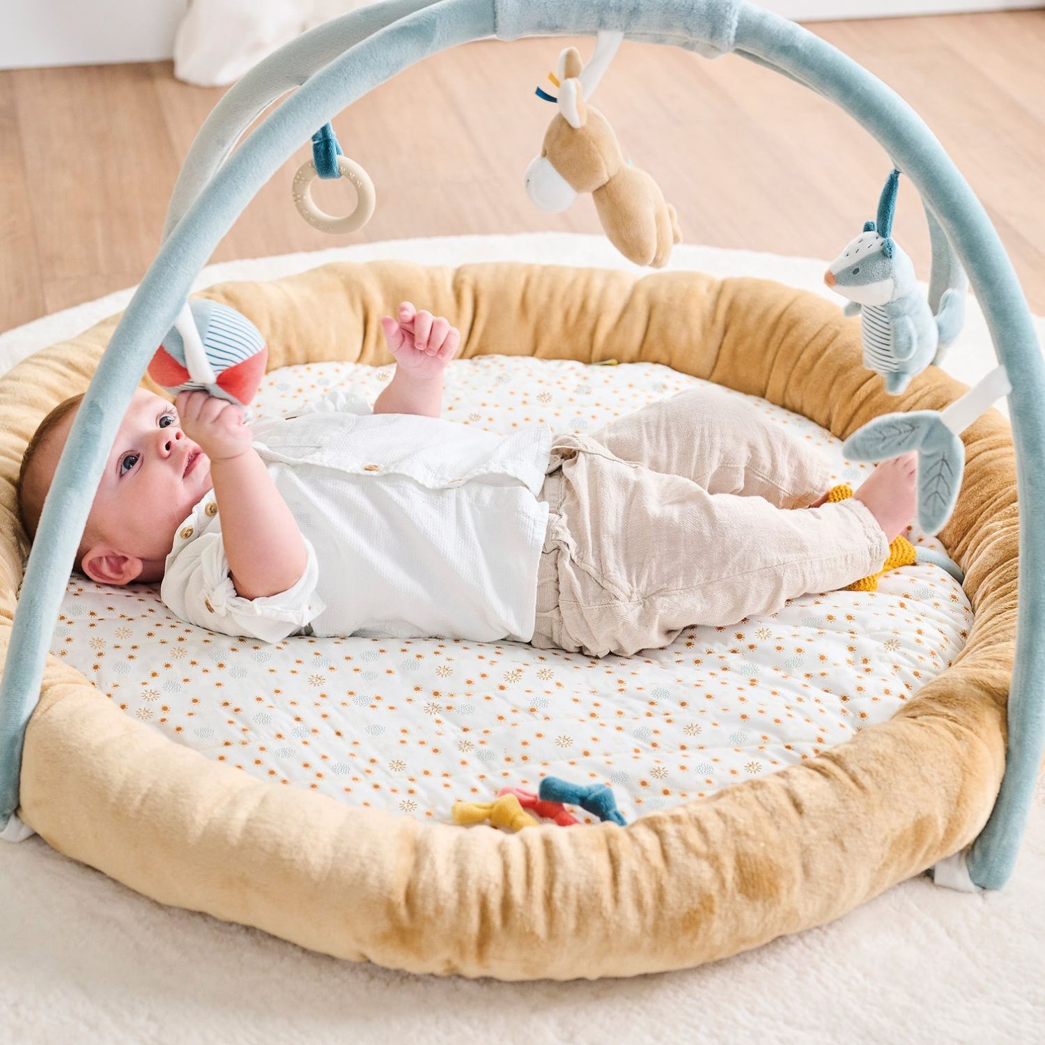 Коврик детский игровой круглый Nattou FELIX & LEO Барсук и Ослик 595193
