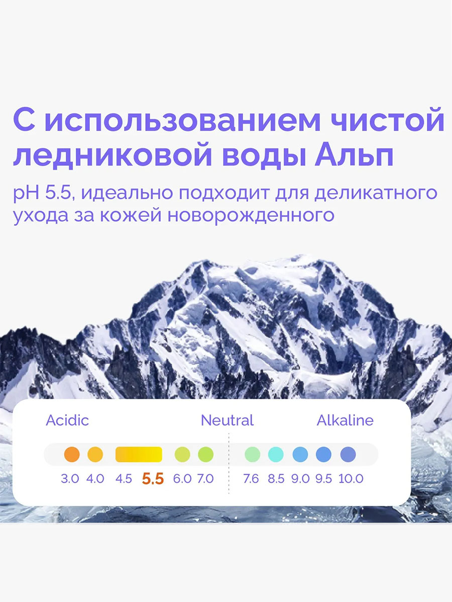 Салфетки Hoppi детские влажные с ледниковой водой 160 шт (80 x 2)