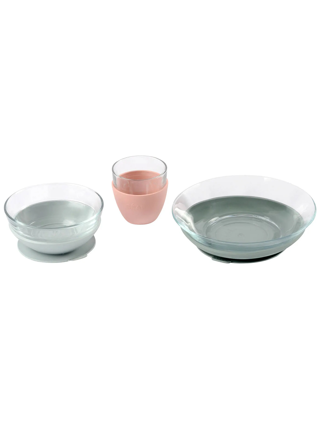 Набор посуды Beaba стеклянный: 2 тарелки, чашка Coffret Repas VERRE
