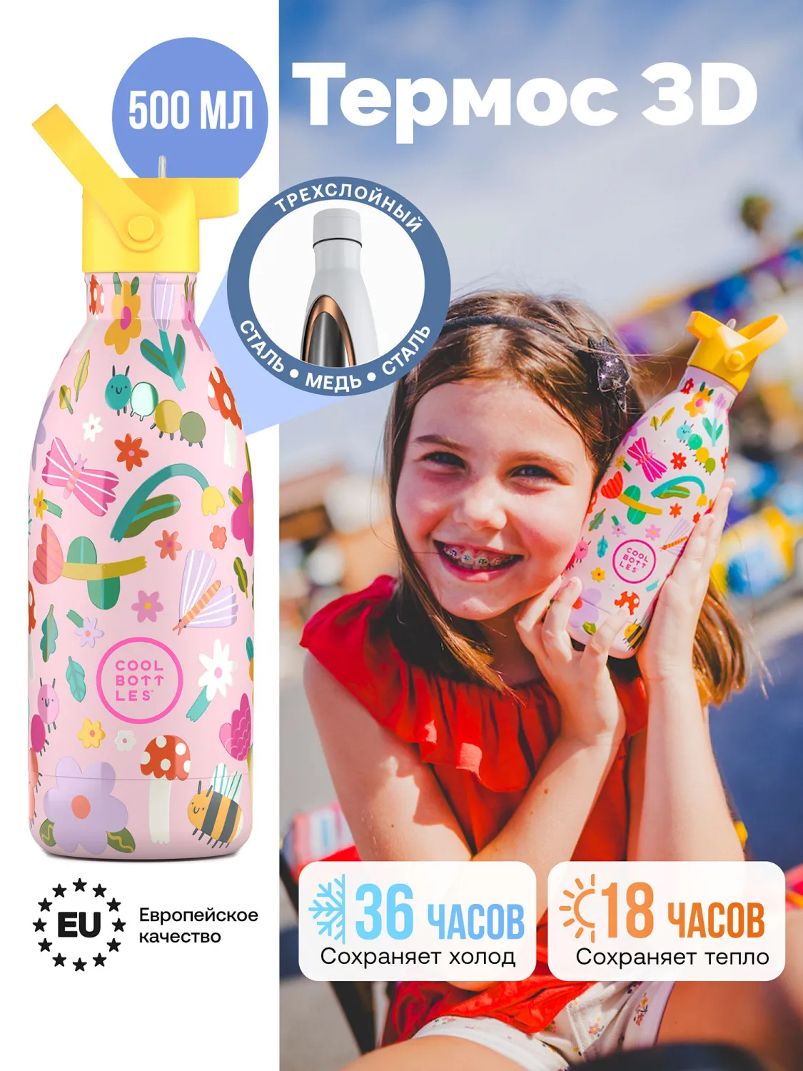 Термос–термобутылка Cool Bottles Kids 500мл