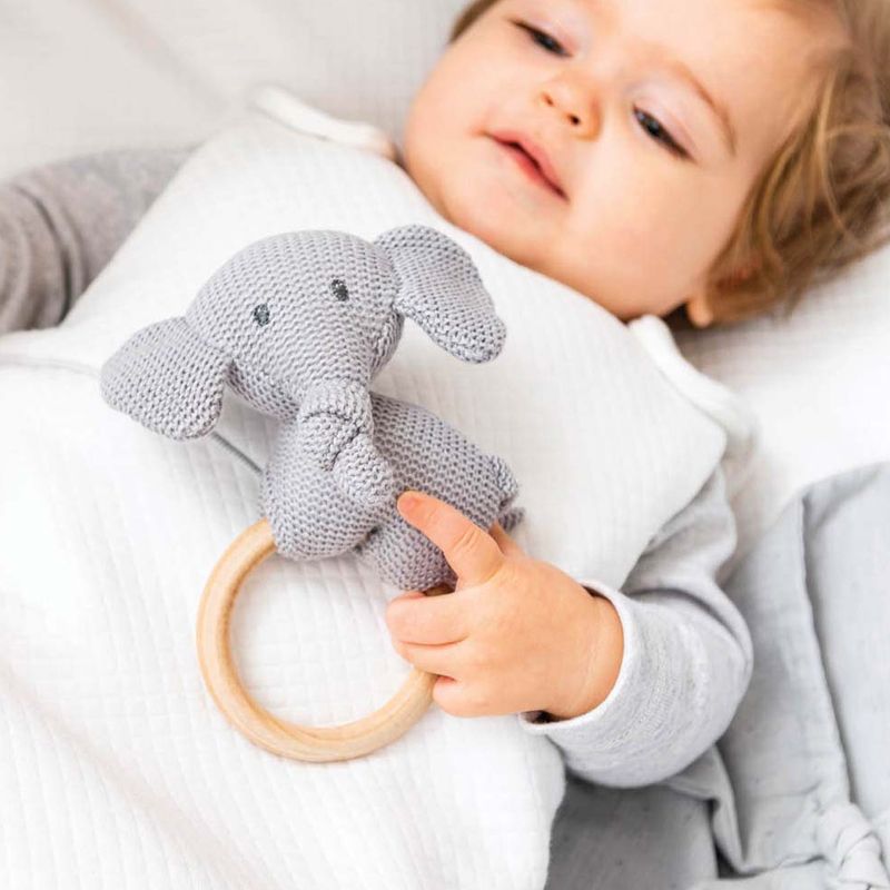 Игрушка мягкая музыкальная Nattou Soft Toy Tembo Jacquard Слоник 28 см 929370