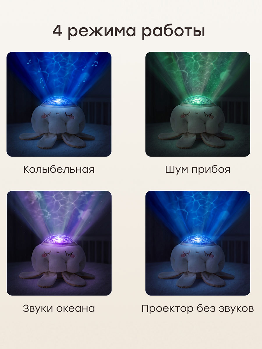 Проектор ночник игрушечный Happy Baby LUMINA «ЛЮМИНА» milky 332011