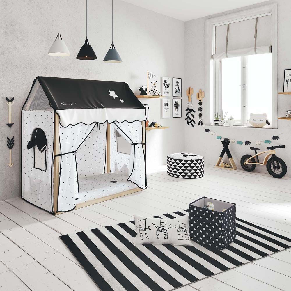 Комплект Micuna Tipi House №2: кровать 140х70 MONT-1874 natural wax + балдахин ТХ-1906 Claire